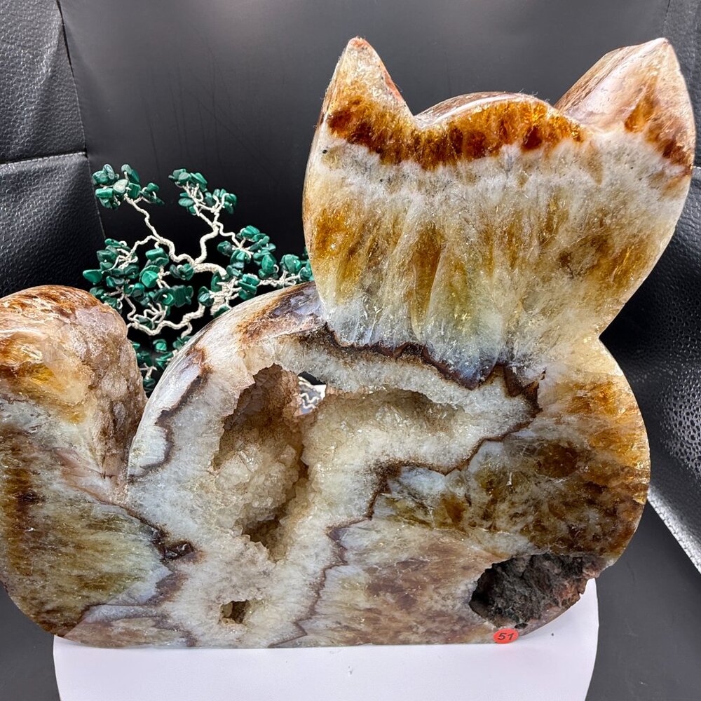 Citrine Cat Carving Extra Large Heat Treated Amethyst Quartz Crystal Animal 51 - Picture 3 of 16